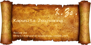 Kapuszta Zsuzsanna névjegykártya