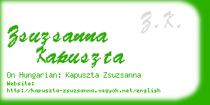 zsuzsanna kapuszta business card